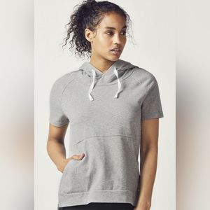 Natalie Short-Sleeve Tee Pullover, Size M, Grey